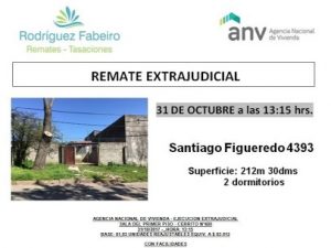 Santiago Figueredo 4393, Montevideo Uruguay. Remate Extrajudicial ANV 